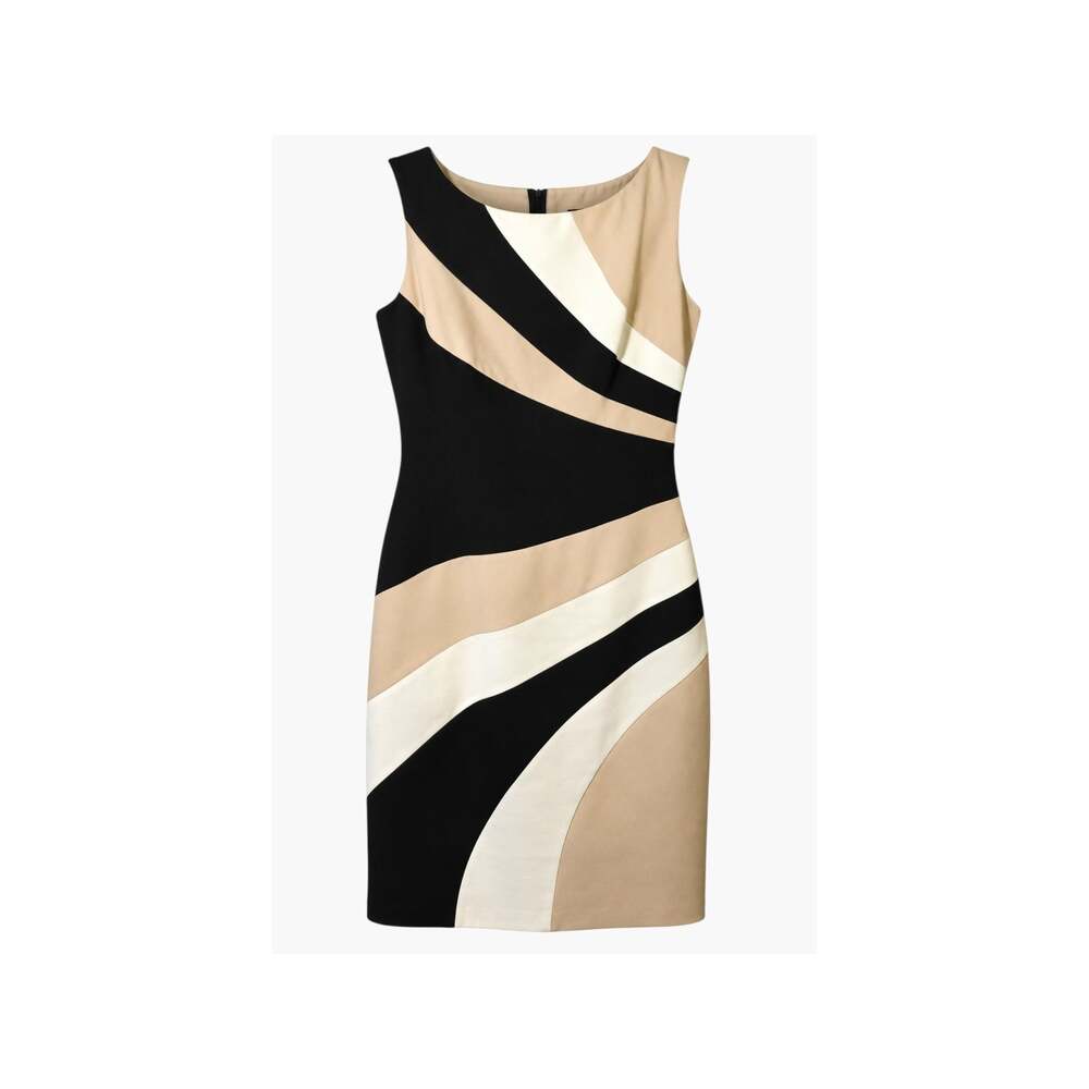 White House Black Market Colorblock Swirl Sheath Dress Size 6